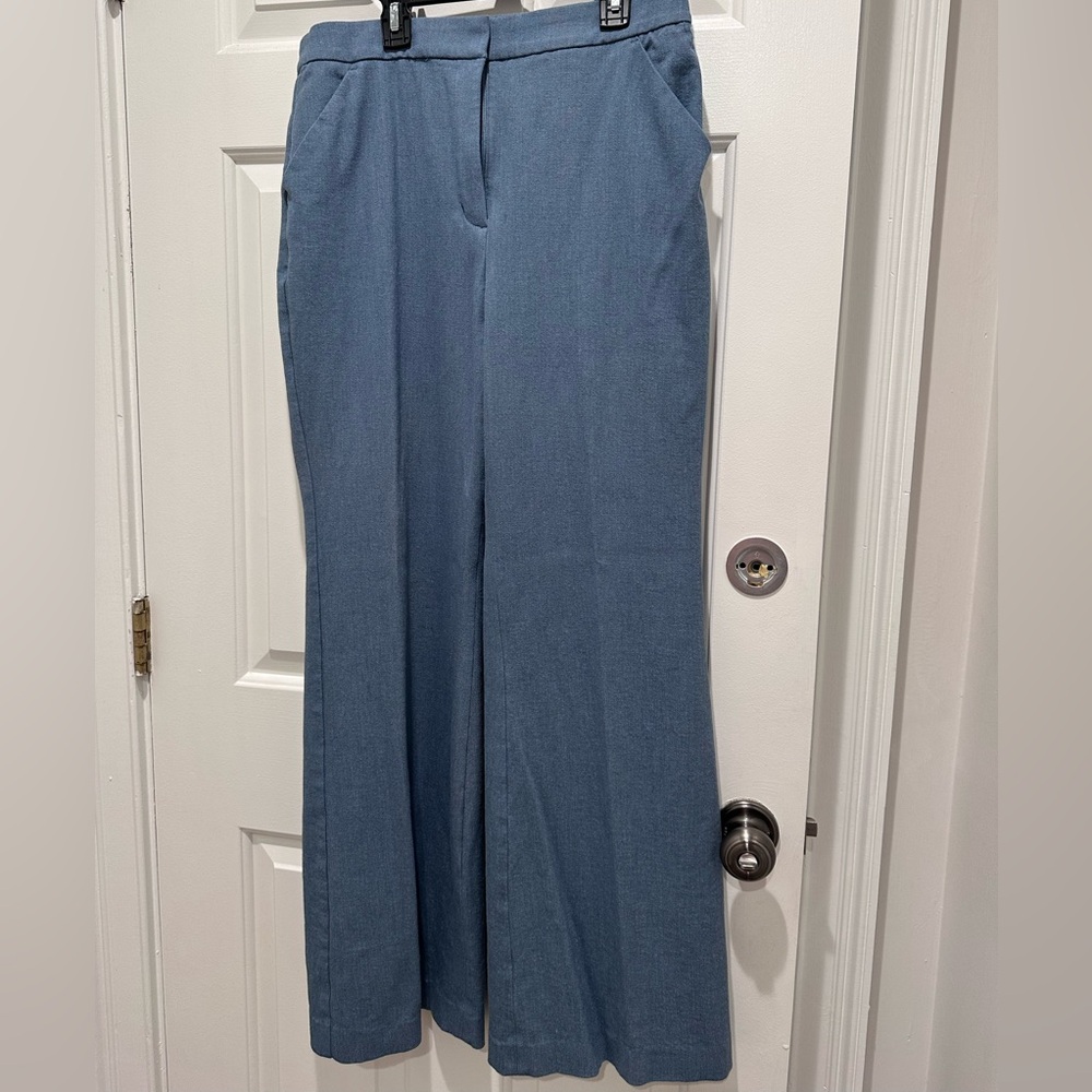 Express Editor high waist Wide-Leg Trousers in Smokey  Blue